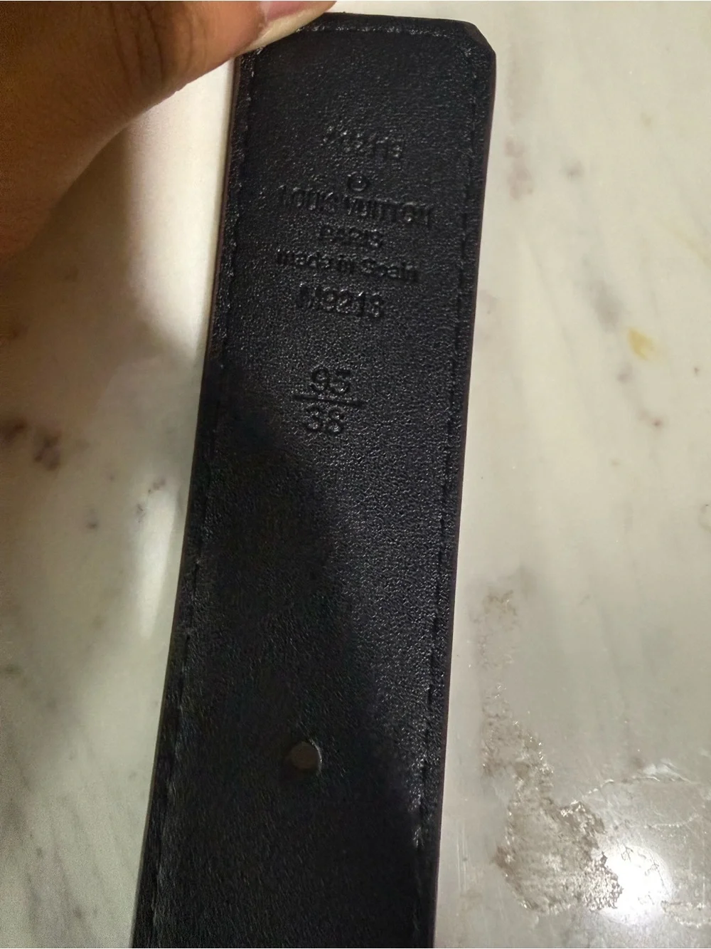 Louis Vuitton Brown Monogram Men's Belt with Silver LV Buckle